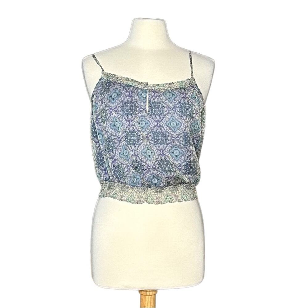 American Eagle Cropped Boho Bohemian Festival Sheer tank top S3
